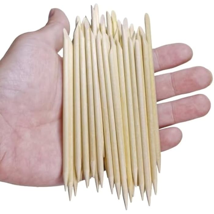 Miniware Mini Skater 50 Pcs Orange Wood Nail Sticks Double Sided Multi Functional Cuticle Pusher Remover Manicure Pedicure Tool (50) - Image 4
